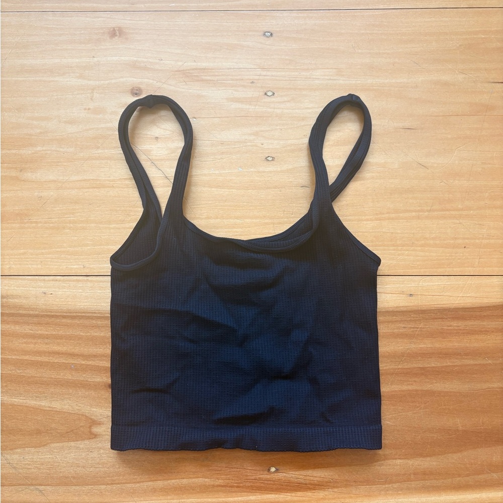 Nikibiki Black Ribbed Cropped Tank One Size NWOT - Picture 2 of 4